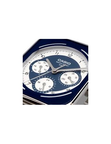 copy of reloj cronógrafo hombre Casio Square Panda MTP-M307D-1BV 44.5 × 34 × 9.4 mm 50m WR correa de acero