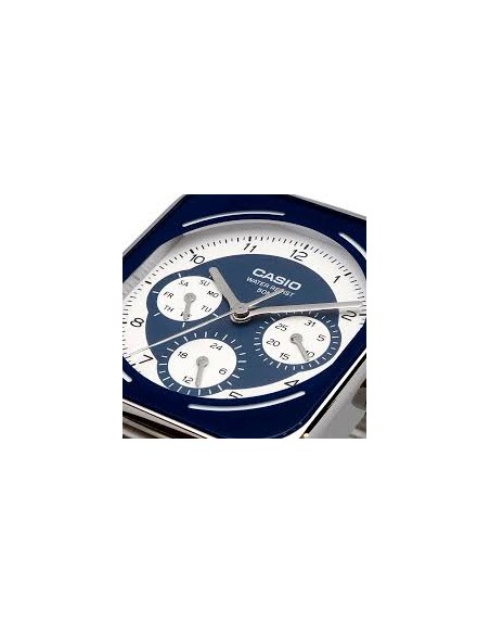 copy of reloj cronógrafo hombre Casio Square Panda MTP-M307D-1BV 44.5 × 34 × 9.4 mm 50m WR correa de acero