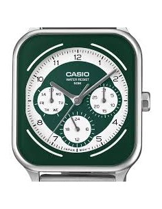 Reloj cronógrafo hombre Casio Square Panda MTP-M307D-3B 44.5 × 34 × 9.4 mm 50m WR correa de acero
