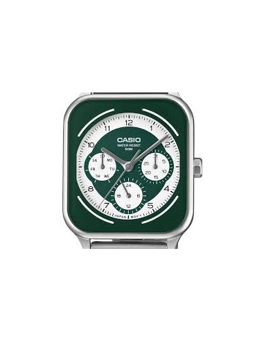 Reloj cronógrafo hombre Casio Square Panda MTP-M307D-3B 44.5 × 34 × 9.4 mm 50m WR correa de acero