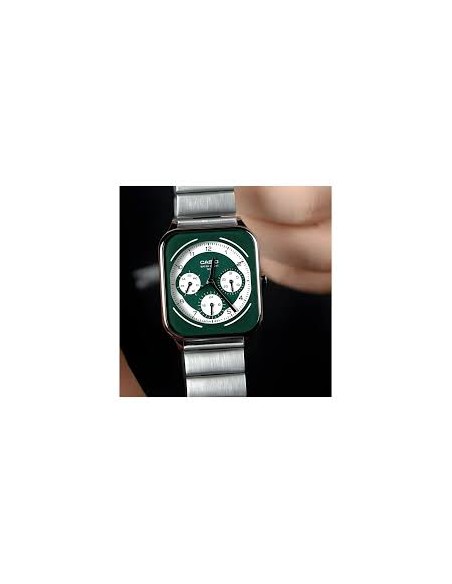 Reloj cronógrafo hombre Casio Square Panda MTP-M307D-3B 44.5 × 34 × 9.4 mm 50m WR correa de acero