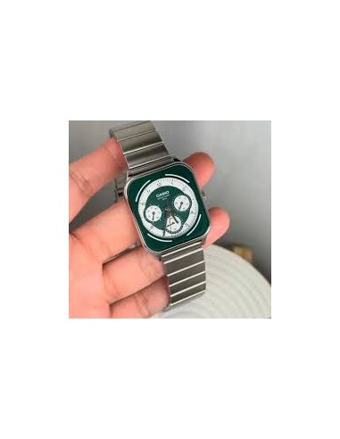 Reloj cronógrafo hombre Casio Square Panda MTP-M307D-3B 44.5 × 34 × 9.4 mm 50m WR correa de acero