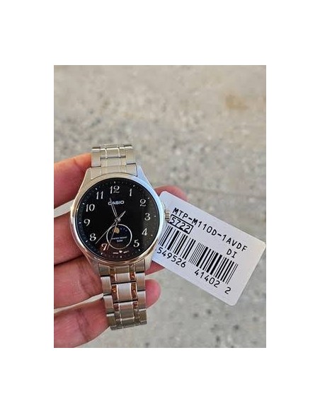 Reloj cuarzo hombre Casio Sun & Moon  MTP-M110D-1A 48.4 × 42.5 × 9.6 mm correa de acero 50m WR