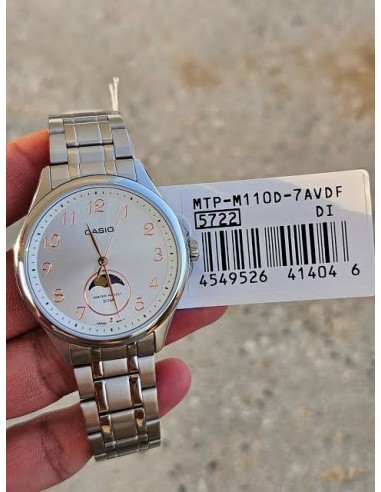 Reloj cuarzo hombre Casio Sun & Moon  MTP-M110D-7A 48.4 × 42.5 × 9.6 mm correa de acero 50m WR