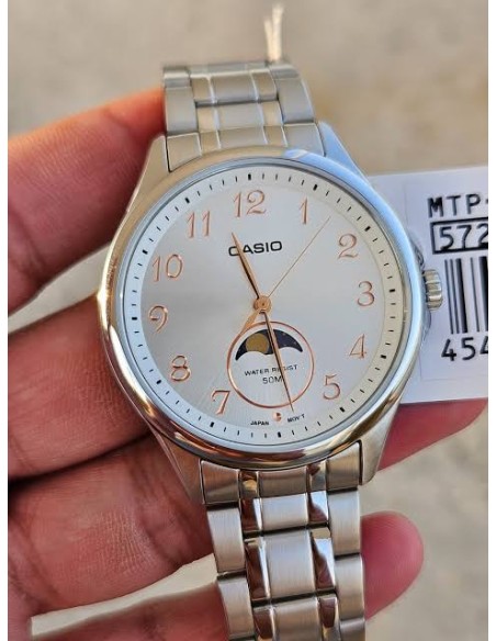 Reloj cuarzo hombre Casio Sun & Moon  MTP-M110D-7A 48.4 × 42.5 × 9.6 mm correa de acero 50m WR