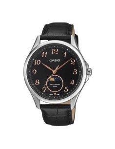 Reloj Casio Para Hombre MTP-M110L-1A Analógico Cuadrado Correa de Cuero Negra