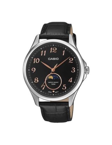 Reloj Casio Para Hombre MTP-M110L-1A Analógico Cuadrado Correa de Cuero Negra