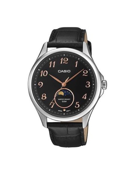 Reloj Casio Para Hombre MTP-M110L-1A Analógico Cuadrado Correa de Cuero Negra