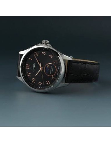 Reloj Casio Para Hombre MTP-M110L-1A Analógico Cuadrado Correa de Cuero Negra