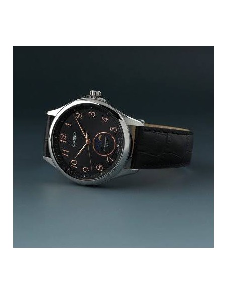 Reloj Casio Para Hombre MTP-M110L-1A Analógico Cuadrado Correa de Cuero Negra