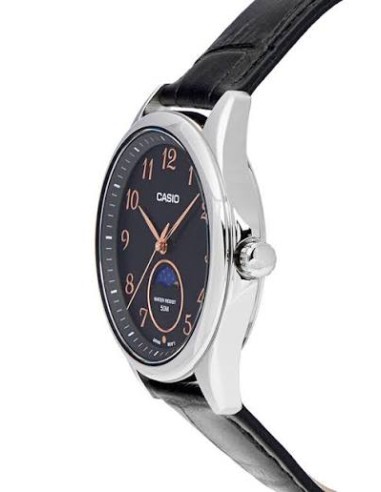 Reloj Casio Para Hombre MTP-M110L-1A Analógico Cuadrado Correa de Cuero Negra