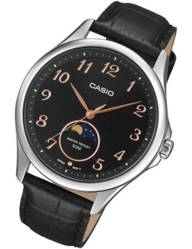 Reloj Casio Para Hombre MTP-M110L-1A Analógico Cuadrado Correa de Cuero Negra