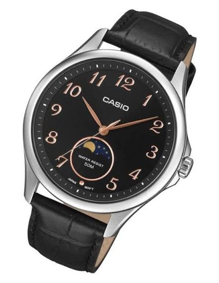 Reloj Casio Para Hombre MTP-M110L-1A Analógico Cuadrado Correa de Cuero Negra