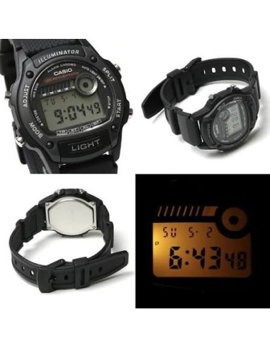 Reloj Casio Para Hombre W-220H-1A Digital Deportivo Resina Negra 100M