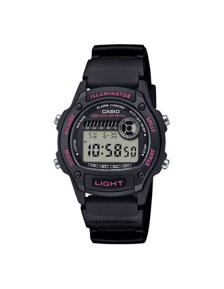 Reloj Casio Para Hombre W-220H-1A2 Digital Deportivo Resina Negra 100M 43 × 36.6 × 10.9 mm