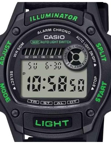 Reloj Casio Para Hombre W-220H-1A3 Digital Deportivo Resina Negra 100M