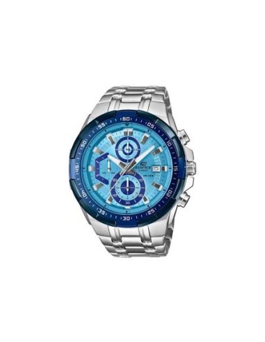 Reloj Casio Edifice Para Hombre EFR-539DE-2A Cronógrafo Correa Acero Esfera Azul