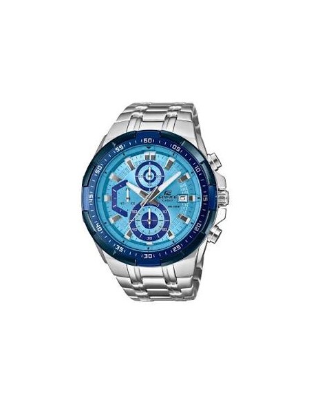 Reloj Casio Edifice Para Hombre EFR-539DE-2A Cronógrafo Correa Acero Esfera Azul