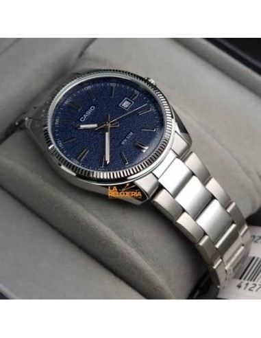 Reloj hombre analogico MTP-1302DA-2A1 correa acero inoxidable dial azul