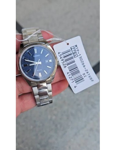 Reloj hombre analogico MTP-1302DA-2A1 correa acero inoxidable dial azul