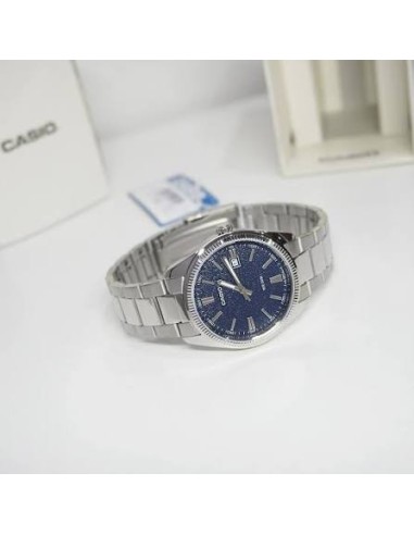 Reloj hombre analogico MTP-1302DA-2A1 correa acero inoxidable dial azul