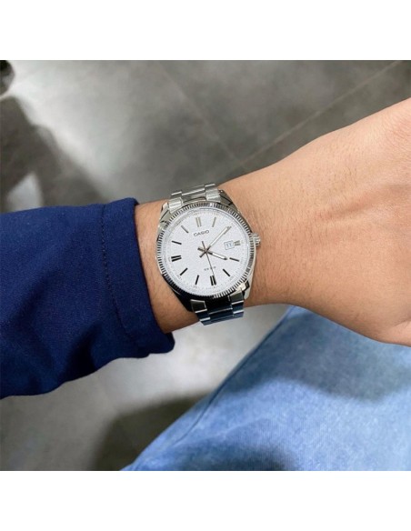 Reloj hombre analogico MTP-1302DA-7A correa acero inoxidable