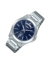 Reloj Casio Para Hombre MTP-1370D-2A2 Analógico Correa Acero Plateado Esfera Azul