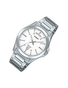 Reloj Casio Para Hombre MTP-1370D-7A3 Analógico Correa Acero Plateado Esfera blanca 2