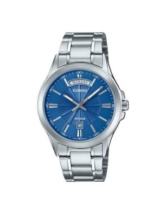 reloj clásico hombre CASIO Enticer MTP-1381D-1A dial negro 40mm correa de acero 50m resistente al agua Día - Fecha