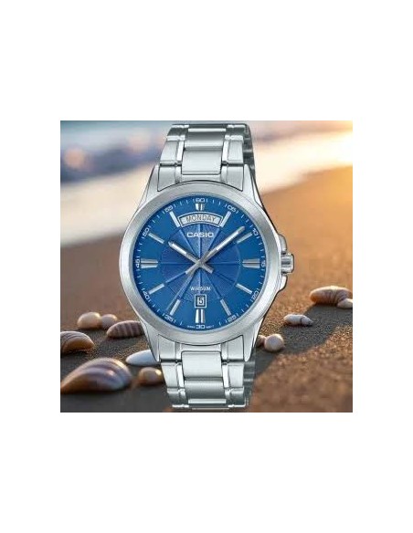 copy of reloj clásico hombre CASIO Enticer MTP-1381D-1A dial negro 40mm correa de acero 50m resistente al agua Día - Fecha