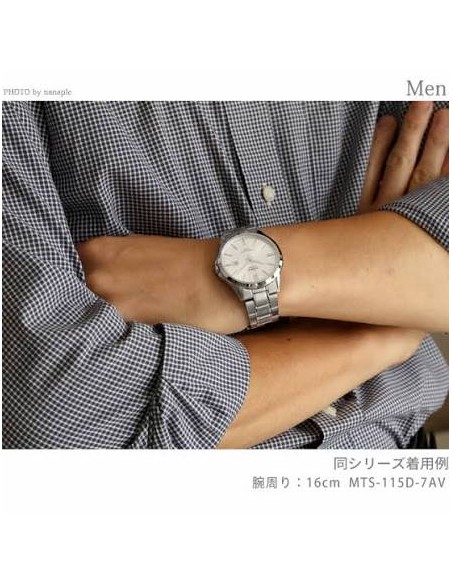 Reloj Casio Para Hombre MTS-115D-7A Cristal Zafiro Correa Acero