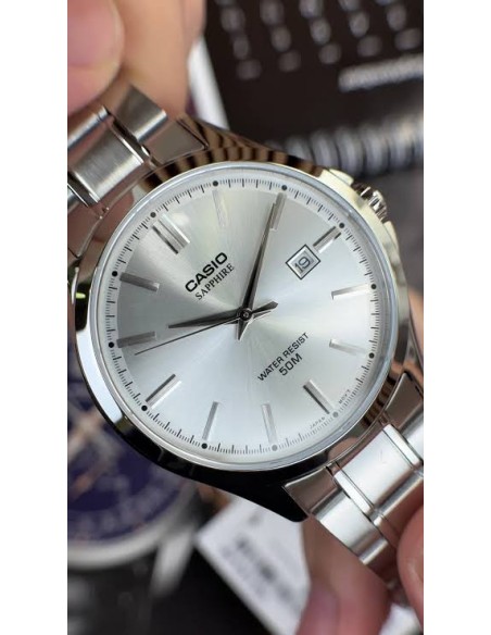 Reloj Casio Para Hombre MTS-115D-7A Cristal Zafiro Correa Acero