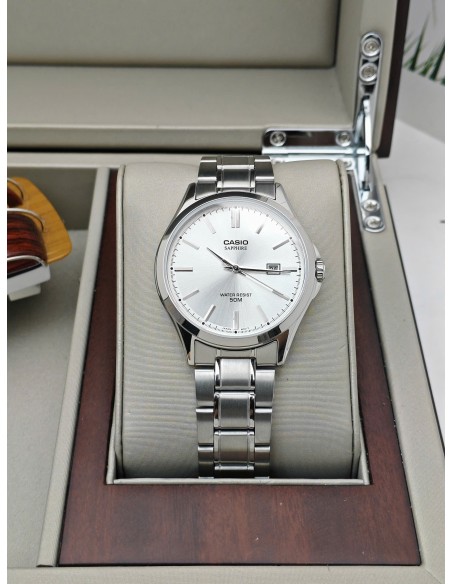 copy of Reloj Casio Para Hombre MTS-115D-2A1 Cristal Zafiro Correa Acero Esfera Azul
