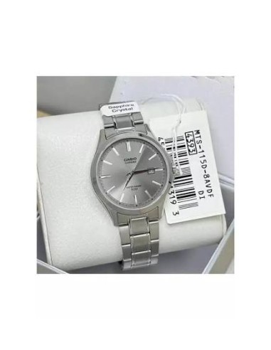 Reloj Casio Para Hombre MTS-115D-8A Cristal Zafiro Correa Acero