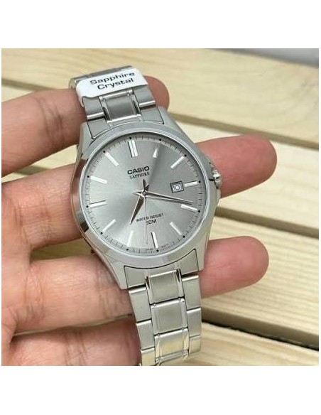 Reloj Casio Para Hombre MTS-115D-8A Cristal Zafiro Correa Acero