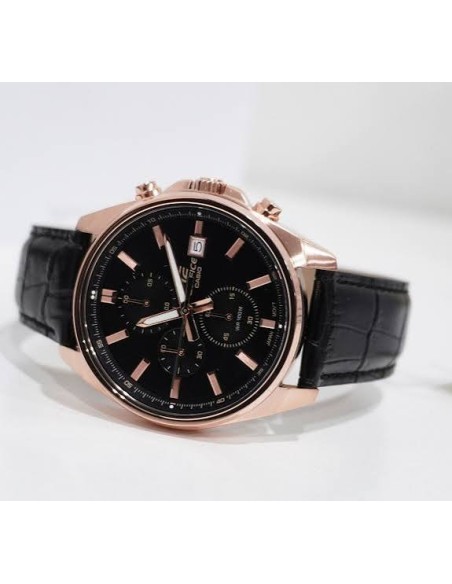 Reloj Casio Edifice Para Hombre EFV-610ECL-1A Cronógrafo Correa de Cuero Negra