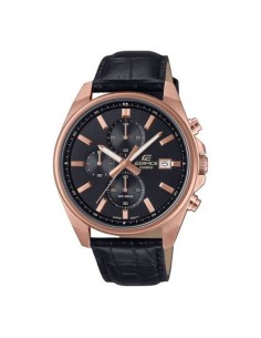 Reloj Casio Edifice Para Hombre EFV-610ECL-1A Cronógrafo Correa de Cuero Negra
