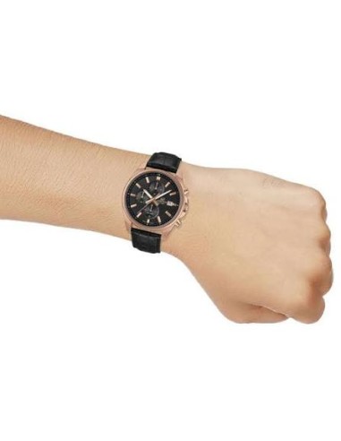 Reloj Casio Edifice Para Hombre EFV-610ECL-1A Cronógrafo Correa de Cuero Negra