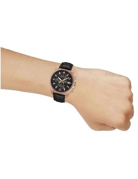 Reloj Casio Edifice Para Hombre EFV-610ECL-1A Cronógrafo Correa de Cuero Negra