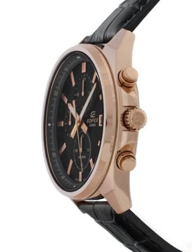 Reloj Casio Edifice Para Hombre EFV-610ECL-1A Cronógrafo Correa de Cuero Negra