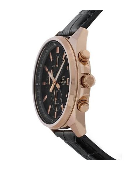 Reloj Casio Edifice Para Hombre EFV-610ECL-1A Cronógrafo Correa de Cuero Negra