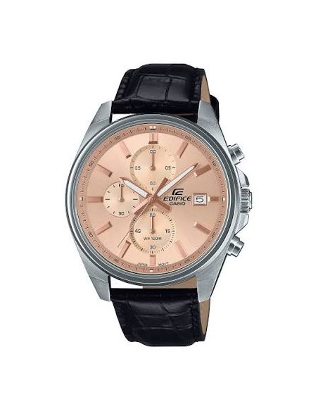 Reloj Casio Edifice Para Hombre EFV-610EL-5A Cronógrafo Correa de Cuero Marrón