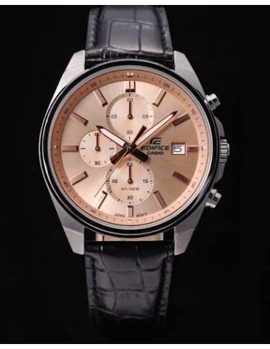 Reloj Casio Edifice Para Hombre EFV-610EL-5A Cronógrafo Correa de Cuero Marrón