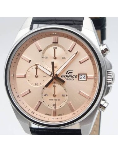 Reloj Casio Edifice Para Hombre EFV-610EL-5A Cronógrafo Correa de Cuero Marrón