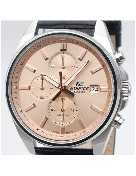 Reloj Casio Edifice Para Hombre EFV-610EL-5A Cronógrafo Correa de Cuero Marrón
