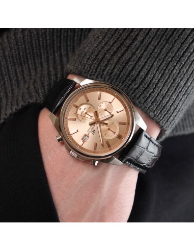Reloj Casio Edifice Para Hombre EFV-610EL-5A Cronógrafo Correa de Cuero Marrón