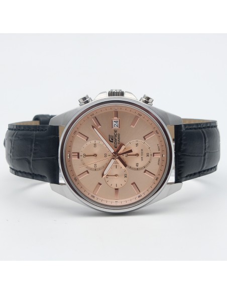 Reloj Casio Edifice Para Hombre EFV-610EL-5A Cronógrafo Correa de Cuero Marrón