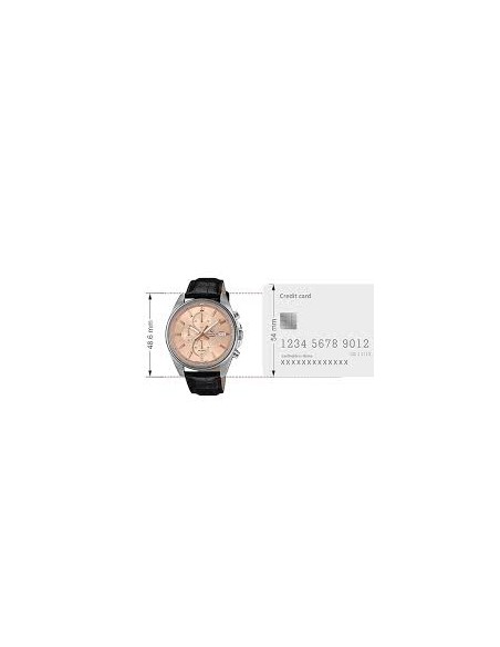 Reloj Casio Edifice Para Hombre EFV-610EL-5A Cronógrafo Correa de Cuero Marrón
