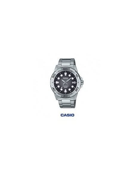 Reloj Casio Para Hombre MTD-140D-1A Deportivo Correa Acero Plateado Esfera Negra 100M