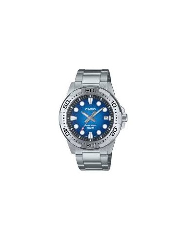 Reloj Casio Para Hombre MTD-140D-2A Deportivo Correa Acero Plateado 100M